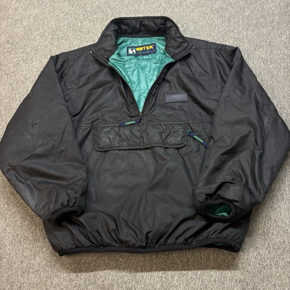 Vintage 90s Eddie Bauer EBTEK Half Zip Pullover Anorak‎ Puffer Tech Jacket Large
